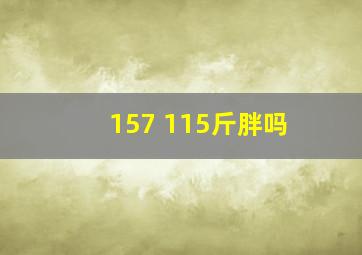 157 115斤胖吗